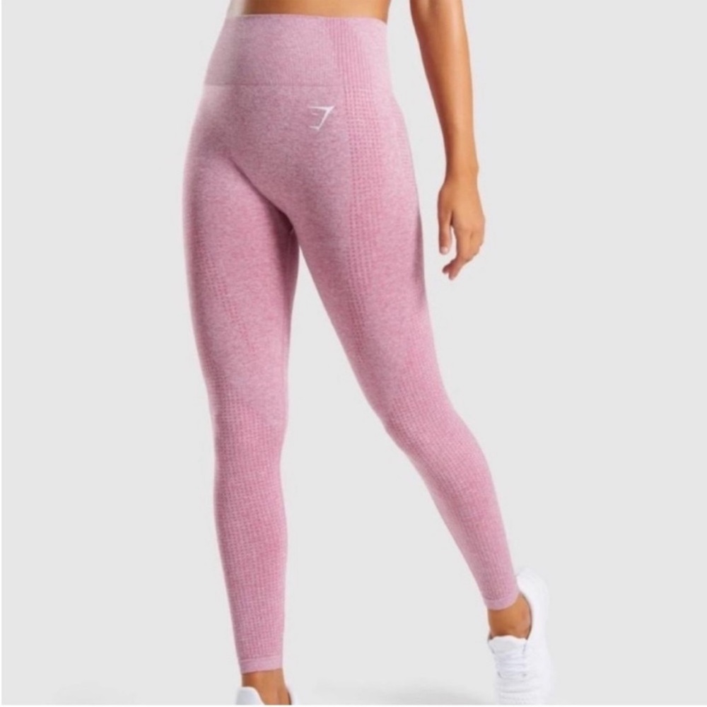 GymShark VITAL SEAMLESS 2.0 LEGGINGS Dusky Pink Marl Size M